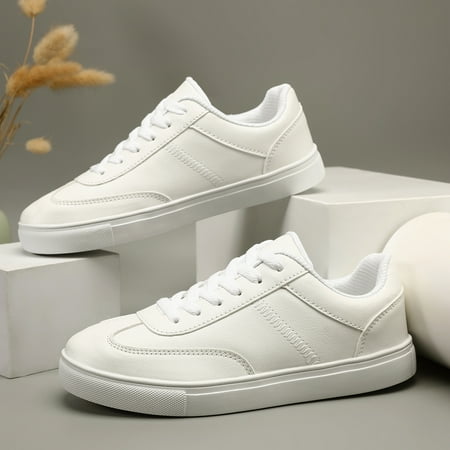 

Casual Sneakers White Shoes Lace-up Skate Shoes