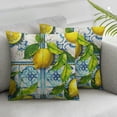 thumbnail image 3 of Italian lemon pillowcase, blue ceramic tile, lemon decoration, blue ceramic tile, lemon fruit, farmhouse, family gatherings, 1 set of 2 , various specifications, 3 of 7