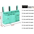 thumbnail image 6 of Bedside Caddy Hanging Bed Organizer Storage Bag Pocket for Bunk and Hospital Beds, College Dorm Rooms Baby Bed Rails, Camp Chair Armrest 8 Pockets and 1 Hook, (Large, Lake Blue), 6 of 7