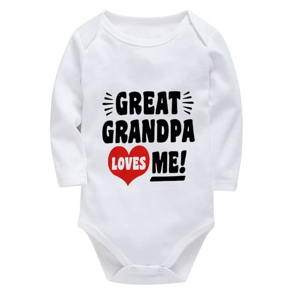 Great Grandpa Loves Me Newborn Boys Outfits Long Sleeve Baby Boy Going Home Outfit Summer White Boy Romper 18-24 Months