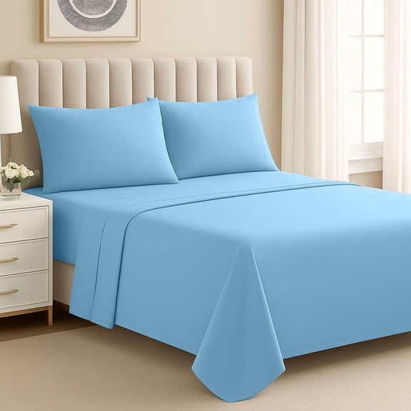 Home Sweet Home Dreams 4-Piece 1000 Thread Count Royal Blue Cotton Bed Sheet Set, Queen