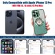 thumbnail image 2 of Funda magnética con MagSafe para iPhone 13 Pro, protección total, delgada, a prueba de golpes, antiarañazos, con purpurina y protector de lente de cámara, vista del logotipo y a prueba de polvo, 2 of 8