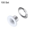 thumbnail image 3 of Uxcell 100 Set Grommets Kit Metal Eyelets 0.16" Grommet for Shoes Clothes Belt Bag DIY Project, White, 3 of 4