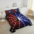 thumbnail image 4 of Erosebridal Gothic Spider Bedding Comforter Set, Spider Web Print Down Comforter, Halloween Room Decor, Red Blue, Reversible 2 Pieces, 4 of 8