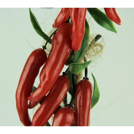 Decorative Faux Red And Green Chili Pepper Braid Kitchen Decor