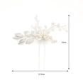 thumbnail image 3 of Hairpin Leaves Flowers Pearl Crystal Briadal Wedding Hair Pins for Women Crystal Handmade Hairpin Party Hair Jewelry Accessories, 3 of 5