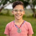thumbnail image 2 of Juego de dos juegos de 6 medallas de metal - Medalla del ganador - Medalla de competición infantil - Medalla de cobre bañada en plata con cinta y borde circular 3 medallas de metal - Medalla del ganad, 2 of 5