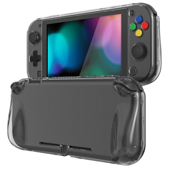 PlayVital Clear Series Protective Case for Nintendo Switch Lite, Glossy Ergonomic Hard Grip Cover w/ Accesorries