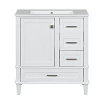 Yesurprise 30" Bathroom Vanity with Undermount Ceramic Sink, Modern Bathroom Storage Cabinet with 3 Drawers & 1 Soft Closing Door Cabinet, Quick Assembly