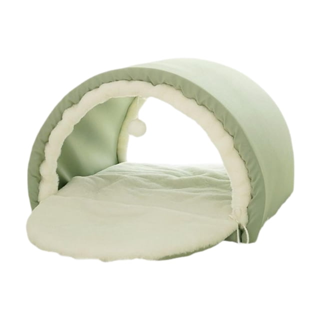 Cama de gato cueva cama para dormir, tapa interactiva de carpa para mascotas para con pelota linda y cómoda cátedra plegable cabaña de nido de