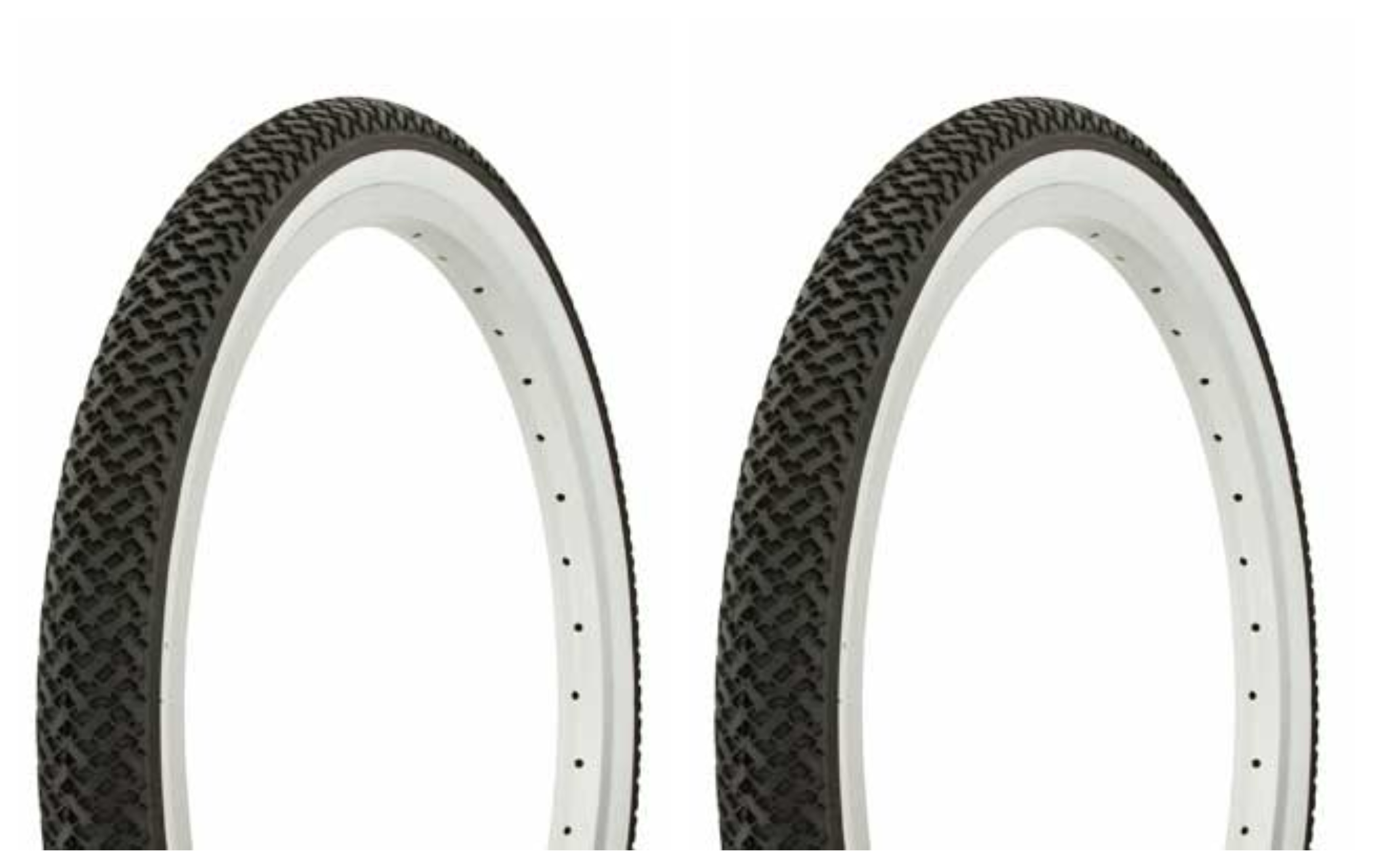 Tire set. 2 Tires. Two Tires Duro 20" x 1.75" Black/White Side Wall