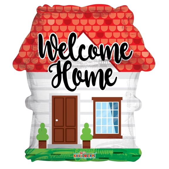 18 inch Kaleidoscope Welcome Home Shape Foil Mylar Balloon - Party Supplies Decorations