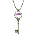 thumbnail image 1 of Collier Pendentif Clé Aquarelle Santiago de Chili avec Chaîne Ornée, 1 of 3