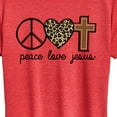 thumbnail image 3 of Instant Message - Peace Love Jesus - Women's Short Sleeve Graphic T-Shirt, 3 of 6