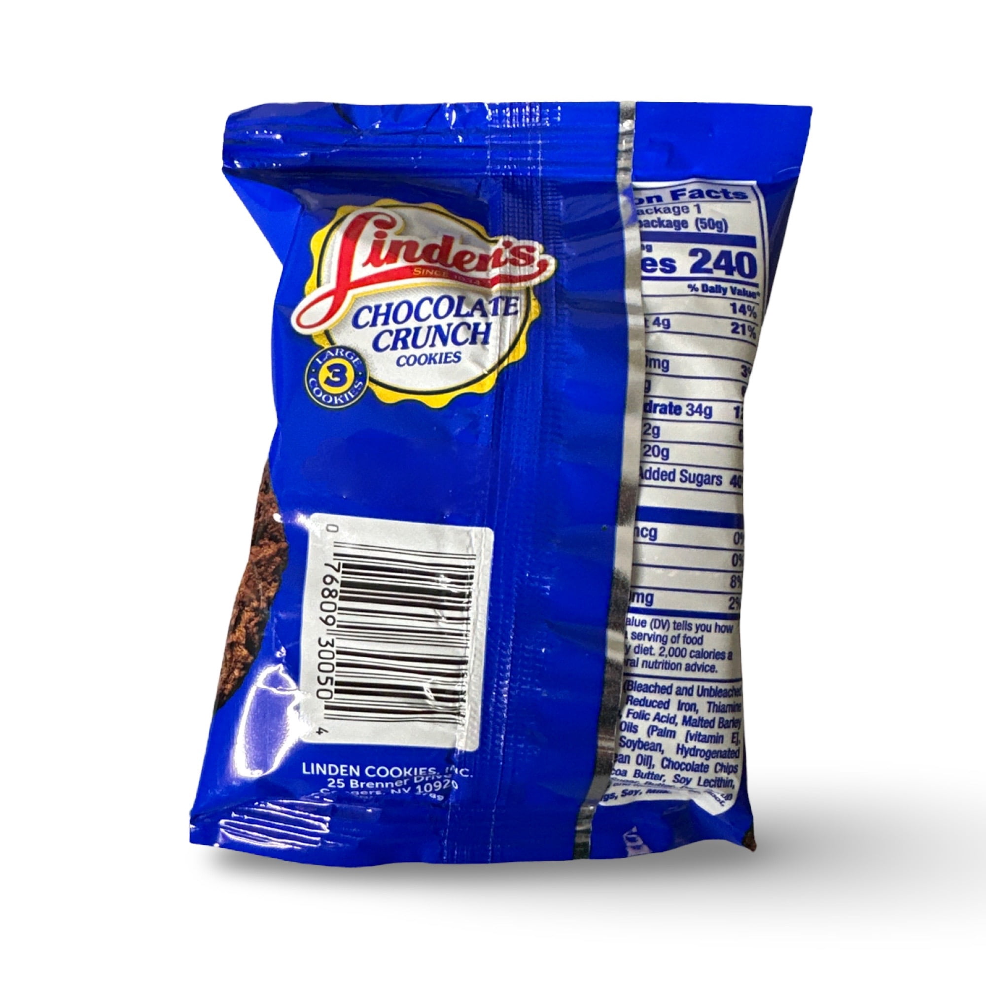 Linden's Chocolate Crunch Cookies, 3 Cookies Per Bag | 12 Pack