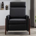 thumbnail image 4 of Wood-Framed Pu Leather Recliner Chair Adjustable Home Theater Seating With Thick Seat Cushion And Backrest Modern Living Room Recliners, Black, 4 of 9