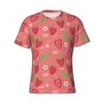 thumbnail image 4 of Vsdgher Strawberry Floral Print Men's Dry Fit Mesh Athletic Shirts Moisture Wicking Tennis T-Shirt Tops, 4 of 9