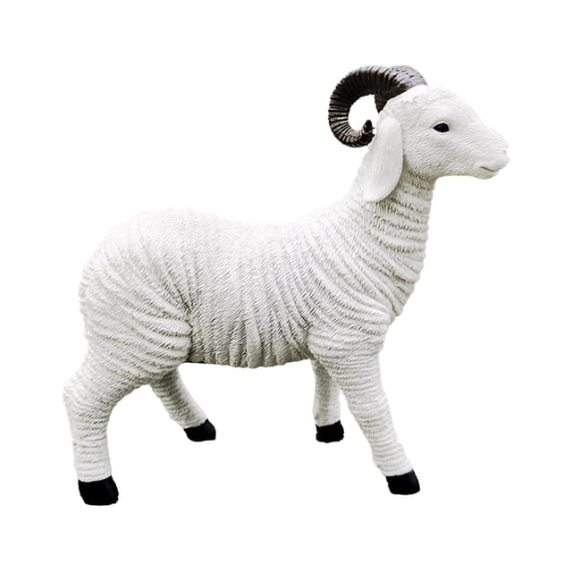 Figura de resina en miniatura de animal, maceta, decoración, cordero, adorno de simulación. cabra grande