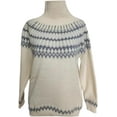 thumbnail image 4 of Womens Fair Isle Sweaters Vintage Argyle Iceland Norway Sweater Colorful Crew Neck Knit Tops Long Sleeve Pullover Jumper Tops, 4 of 4