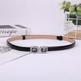 thumbnail image 2 of Weikingp Belts for Women Women Fashion Waist Belt Narrow Stretch Dress Belt Thin Buckle Leather Waistband Western Belts for Woman Womens Belt () Black PU Leather, 2 of 2