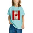 thumbnail image 6 of gljltg (3-10 Years) Unisex Kids Summer Fashionable Cute Maple Leaf Print Casual Short Sleeve Round Neck Cotton T-Shirt, 6 of 9