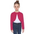 thumbnail image 1 of Purcoar Girls Open Front Bolero Knit Cardigan Kids Cotton Soft Sweater Long Sleeve Lightweight Coat, 1 of 5