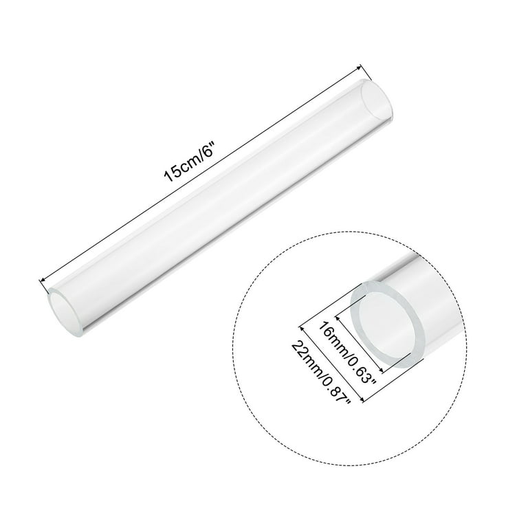 Acrylic Pipe Clear Rigid Round Tube 16mm ID 22mm OD 6 for Lamps and  Lanterns, Water Cooling System 