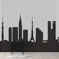 thumbnail image 2 of IDEA4WALL 6pcs Abstract Black and White Building Peel and Stick Wallpaper Removable Wall Murals Large Wall Stickers for Home Decoration, 100"x24", 2 of 5