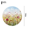 thumbnail image 2 of 14 Inch Wall Clock Battery Operated Silent Clock Decorative for Office, Kitchen, Outdoor, Living Room，Oil Painting Flowers Beautiful Field Flowers Colorful, 2 of 4