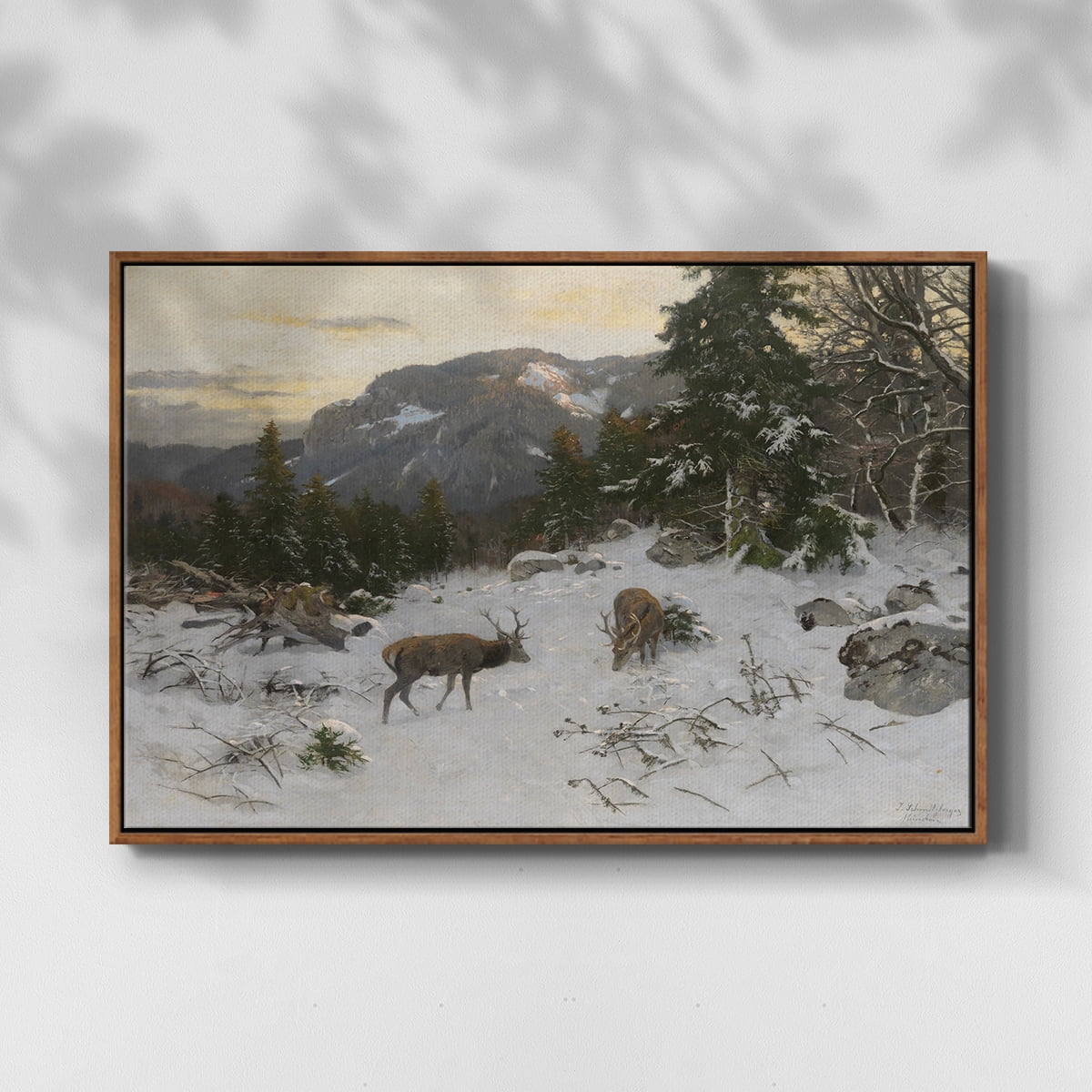 Vintage Landscape-CLXII By Wexford Home Framed in Walnut Wood Gallery Wrapped Canvas 17 in. x 25 in.