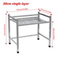 thumbnail image 3 of Microwave Oven Rack Organizer Storage Shelf Stainless Steel Microwave Oven Shelf Organizer with Removable Hooks -Sturdy Enough to Hold 60KG Load for Kitchen, 3 of 7