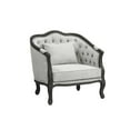 thumbnail image 5 of ACME Samael Linen Chair with Wooden Frame and Pillow in Gray and Dark Brown, 5 of 5