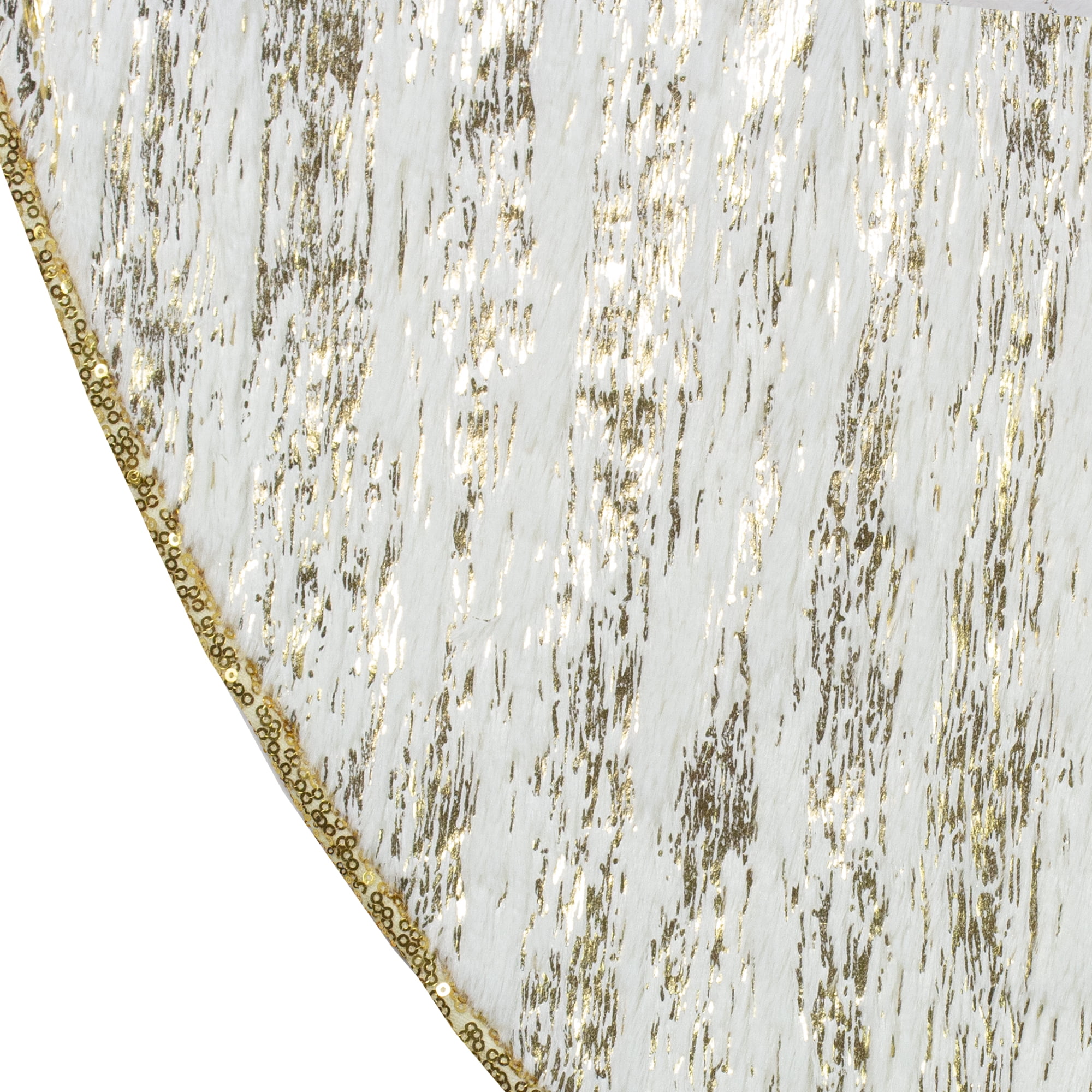 48" Ivory and Gold Wood Grain Pattern Christmas Tree Skirt