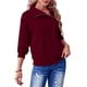 thumbnail image 3 of Sudadera con Cremallera para Mujer, Cuello Alto, Larga, Informal, Holgada, Tops Vino Tinto M, 3 of 7
