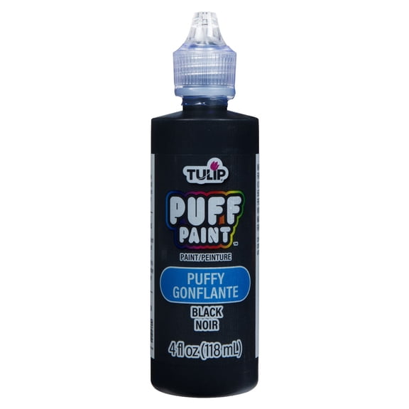 Tulip Dimensional Fabric Paint – Puffy Black, 4 fl oz, Permanent Craft Paint for Clothes & DIY Projects