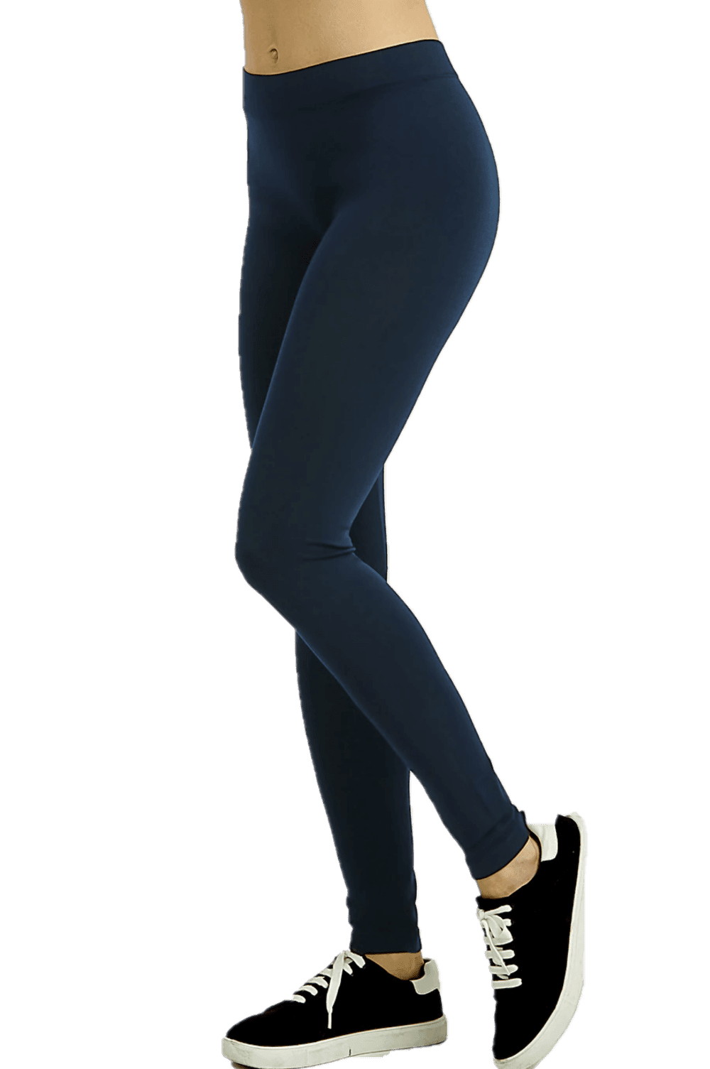 Women's Polyester Full Length Color Leggings, Free Size, Navy, 1 Count