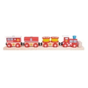 Bigjigs Toys - Wooden Fire and Rescue Train