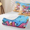 thumbnail image 4 of Homewish Baseball Ice Cream Drip Twin Quilt Set,Waffle Us Flag Twin Coverlet Set,2 Pieces, 4 of 7