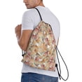 thumbnail image 4 of Yiaed Seashells Print Drawstring Bags Drawstring Backpack Bulk String Back Pack Gym Sport Bag-Medium, 4 of 5