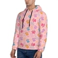 thumbnail image 3 of Fotbe Men's Hoodie with Colorful Pets Paws Pattern - Kangaroo Pocket Pullover Hooded Sweatshirt, Perfect for Daily Wear, Travel, and Home-Small, 3 of 7