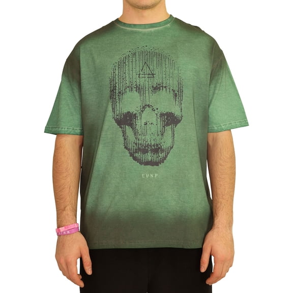 Elevenparis Mens Skull Graphic T-Shirt, Green, XX-Large