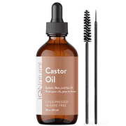 IQ Natural Castor Oil for Eyelashes, Eyebrow and Eyelash Growth Serum, 100% Pure Cold Pressed Organic Castor Oil, Eyelash Serum Conditioner, Lash Serum Growth Hair Oil Treatment - 2oz