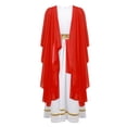 thumbnail image 2 of DPOIS Kids Girls Greek Toga Dress Ancient Roman Empress Dress Red 14, 2 of 5
