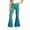 Green-L, variant on Girls Print Flare Leggings Kids Elastic High Waisted Cute Bell Bottoms Yoga Pants for Gym 15-16 Years