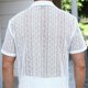 thumbnail image 3 of Camisa Elvqul Hombre Casuales Manga Corta Blanco sin Estampado Solapa, 3 of 7