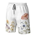 thumbnail image 4 of Rocae Watercolor Floral for Men's Beach Shorts Casual Elastic Waist Drawstring Summer Beach Shorts,S-3XL-Small, 4 of 6