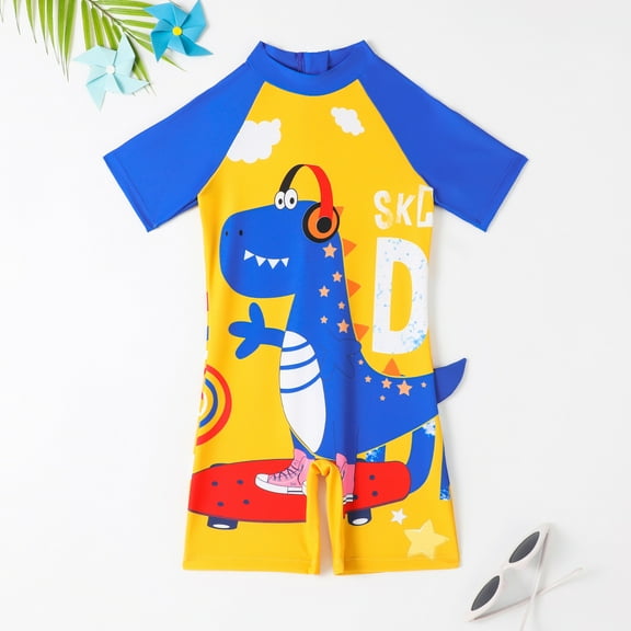 Ougyinr Kids Toddler Boys Swimwear Swimsuit Full Zipper UPF 50  Sun Infant One Piece Bathing Suit