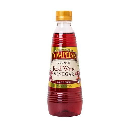 Pompeian Gourmet Red Wine Vinegar, Perfect For Salad Dressings, Marinades & Sauces, Naturally Gluten Free, Non-Allergenic, 16 Fl. Oz. - Pack of 2