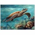thumbnail image 2 of Area Rugs Indoor Non-Slip Rectangle Rug 2x3 Ft Sea Turtle Nautical Turquoise Ocean Underwear Coral Retro Rug Rubber Backing Floor Mats Non Shedding Home Decor Carpet for Entryway Living Room, 2 of 8
