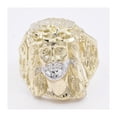 thumbnail image 2 of Diamond-Cut Jesus Head Textured Men’s Adult Ring 10K Yellow White Gold, 6.23 Gr - GOLDUM NYC, 2 of 5